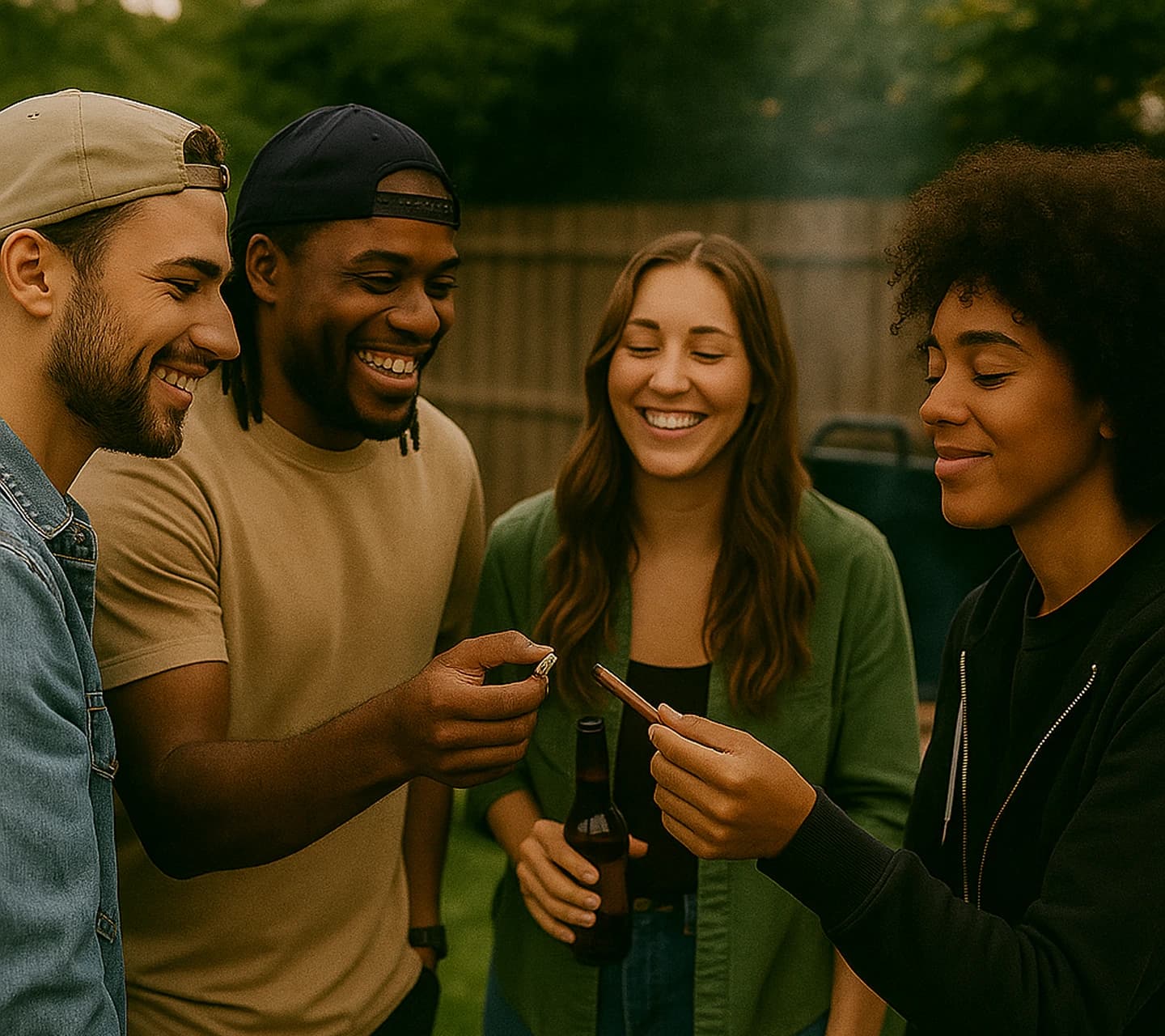 Girl with glasses on